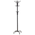 Modern Black Metal Coat Rack with Three-Tier Hooks for Entryway or Mudroom