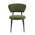 Upholstered Dining Chair Set of 2, Green Fabric
