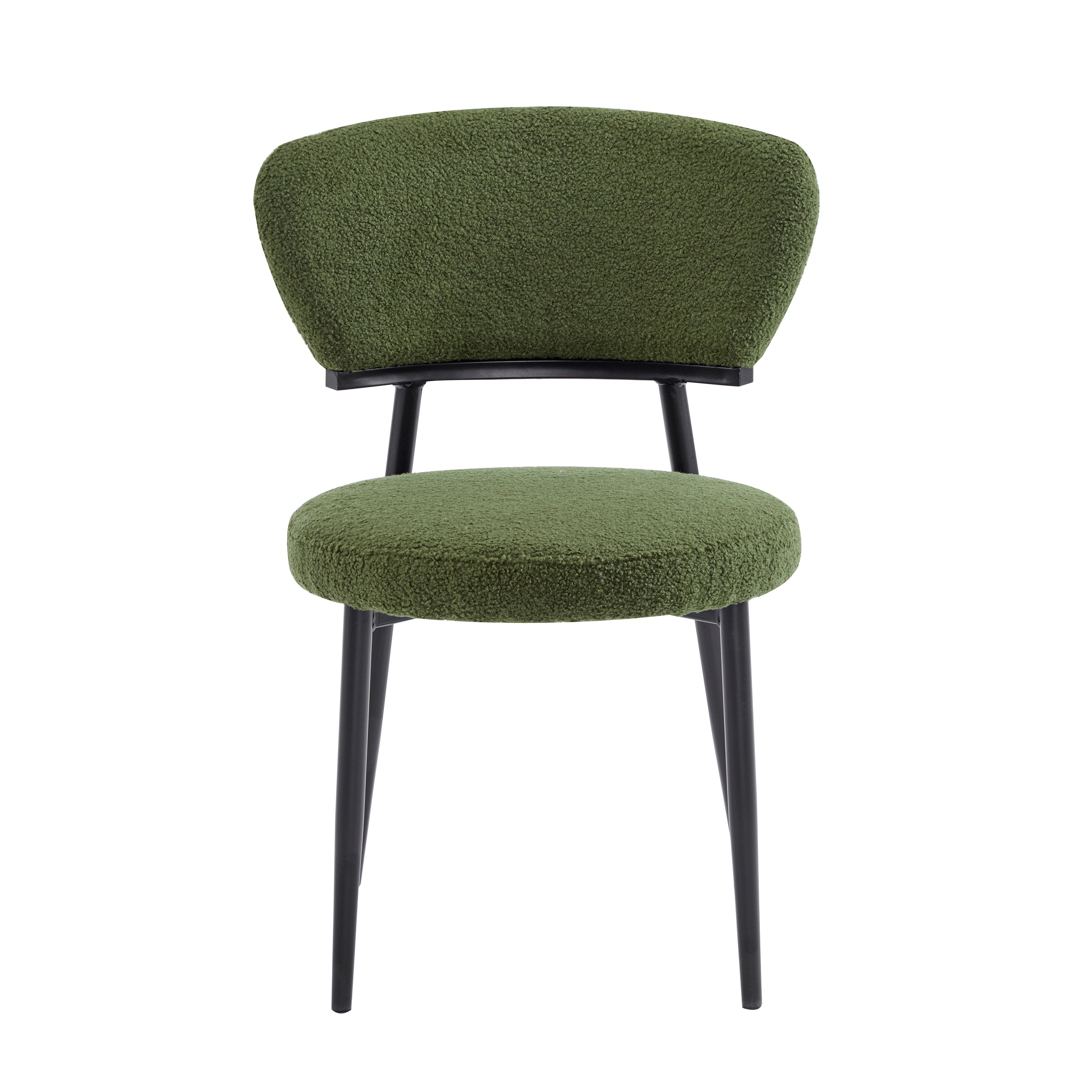 Upholstered Dining Chair Set of 2, Green Fabric