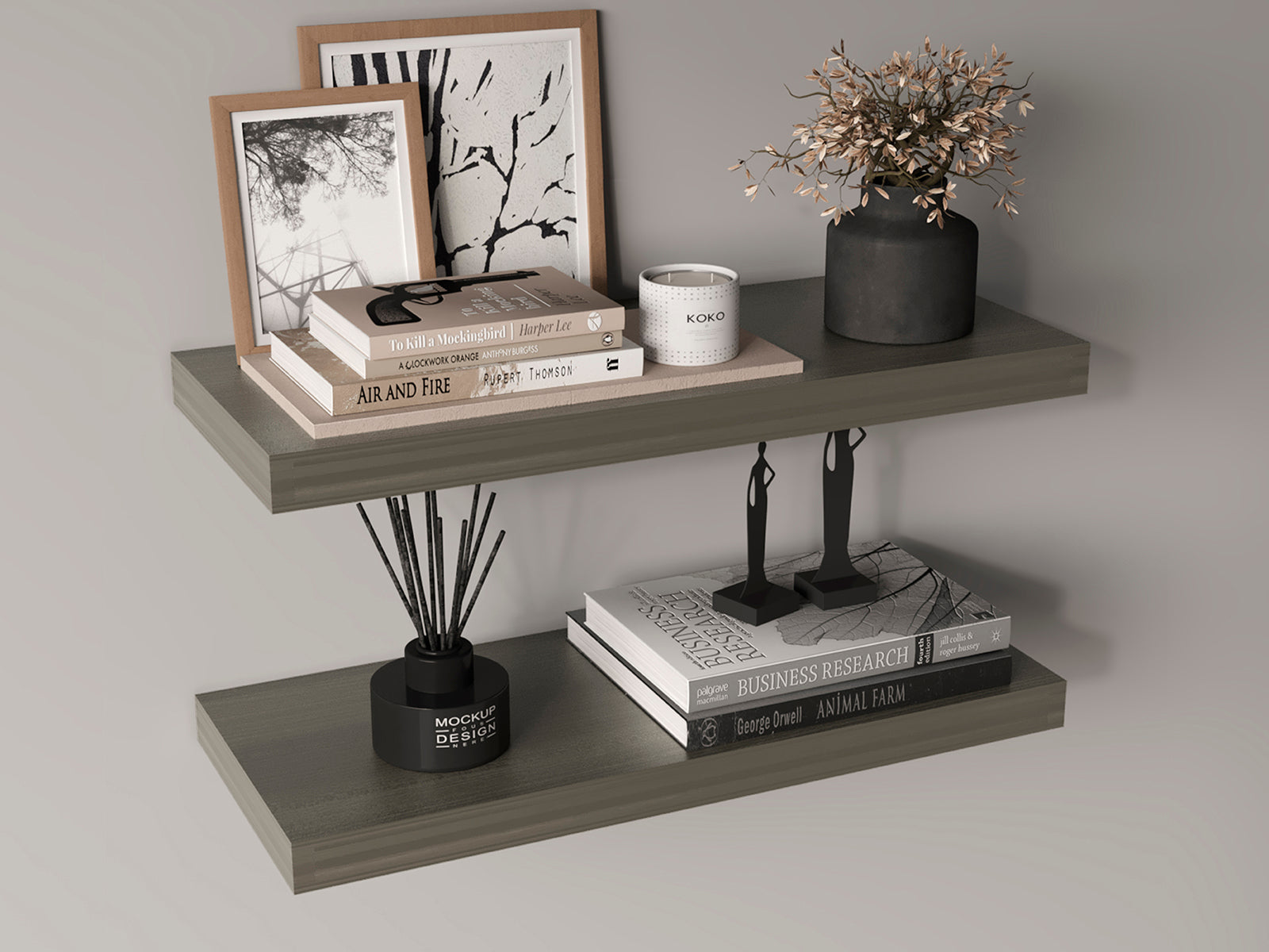 Ecco 31.5' Wide Floating Shelves Set Of 2, Shelves For Wall Decor For Bedroom, Bathroom Storage Shelves, Book Shelves For Living Room
