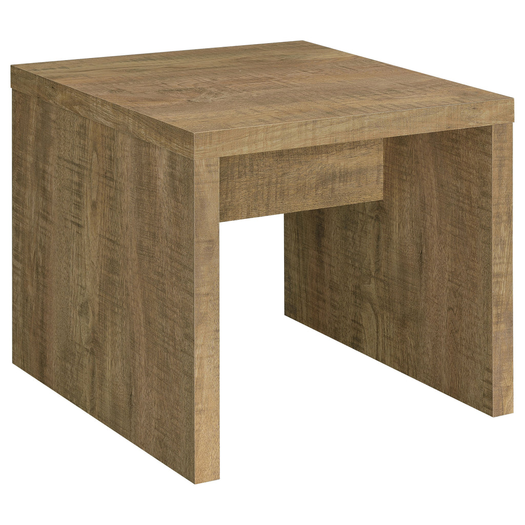 Brianna Mango Square Engineered Wood End Table: Modern Farmhouse Design with Warm Wood Finish, Solid Construction, and Spacious Top in Natural Color