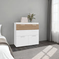 Belton Freestanding Bedroom Dresser Cabinet with Two Standard Drawers, and Two Drop-Down Doors with Low Cabinet Shelves