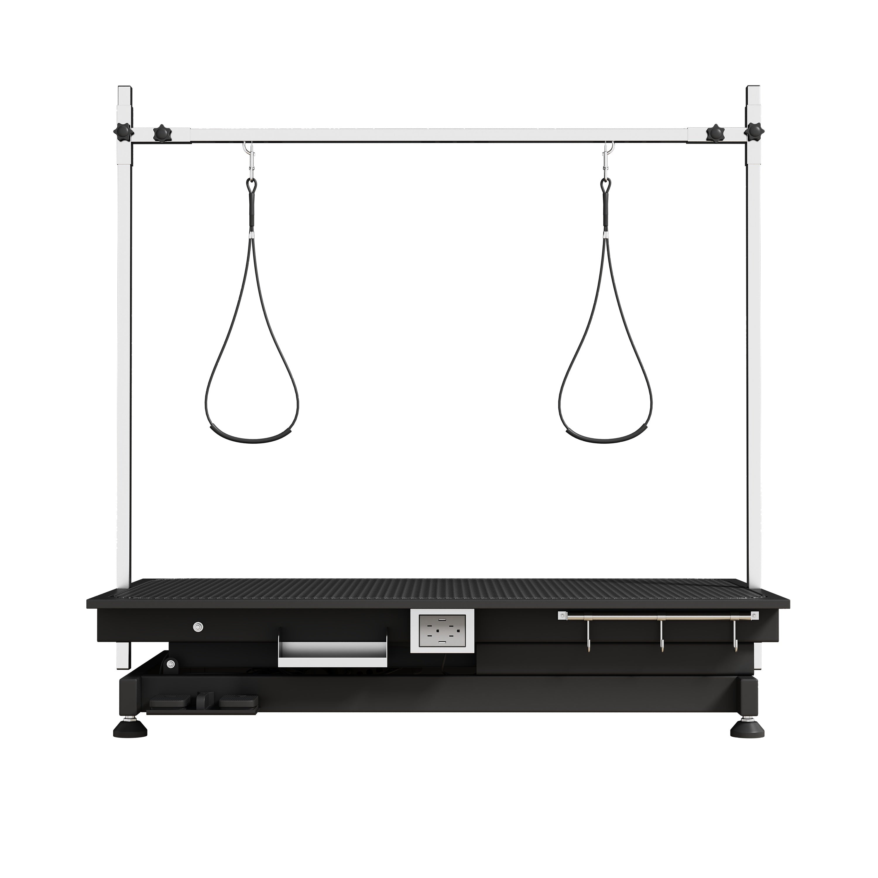 Super Deluxe Electric Pet Grooming Table, Black, Height Adjustable 10-36 Inch, MDF+Steel Construction