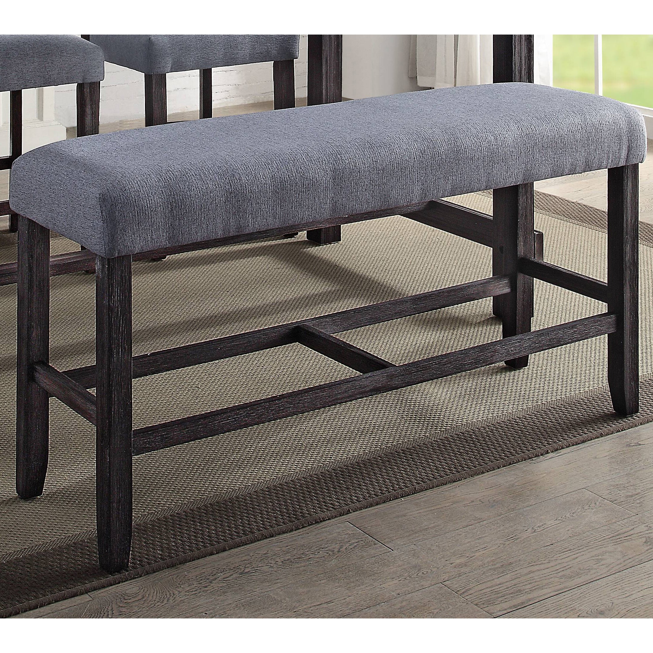 Grey and Weathered Espresso Counter Height Bench