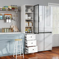 70.87' H Tall Bathroom Storage Cabinet with 1 glass Door and 3 Drawer, Narrow Storage Unit, Floor Cabinet for Bathroom, Living Room, Entryway, Kitchen