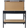 Steel Workbench Tool Storage Work Bench Workshop Tools Table W/Drawer and Peg Board ,4xAC outlets 2xUSB Ports