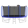 14FT Trampoline with Basketball Hoop, ASTM Approved Reinforced Type Outdoor Trampoline with Enclosure Net