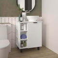 White Bathroom Vanity with 1 Door and 8 Storage Shelf