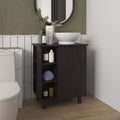 Wengue Bathroom Vanity with 1 Door and 8 Storage Shelf