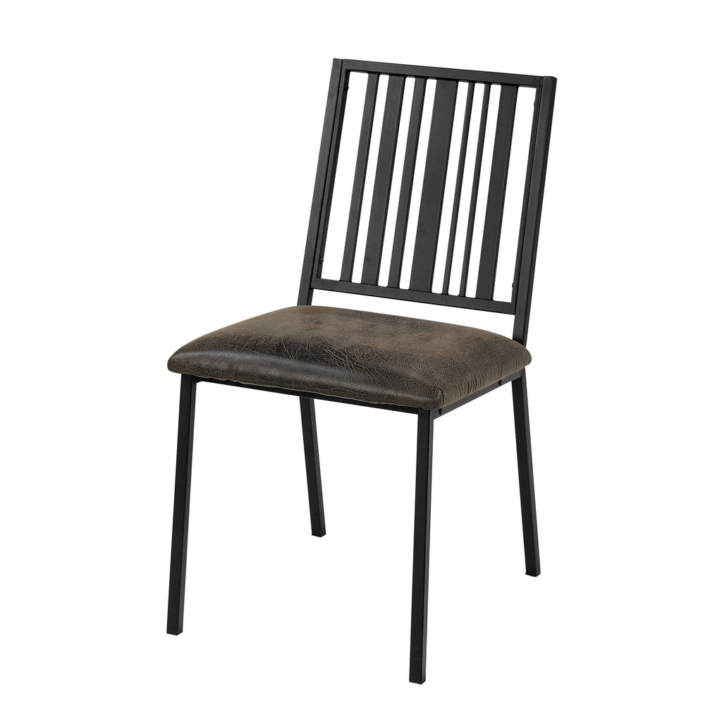 Brown and Black Slat Back Side Chair (Set of 2)