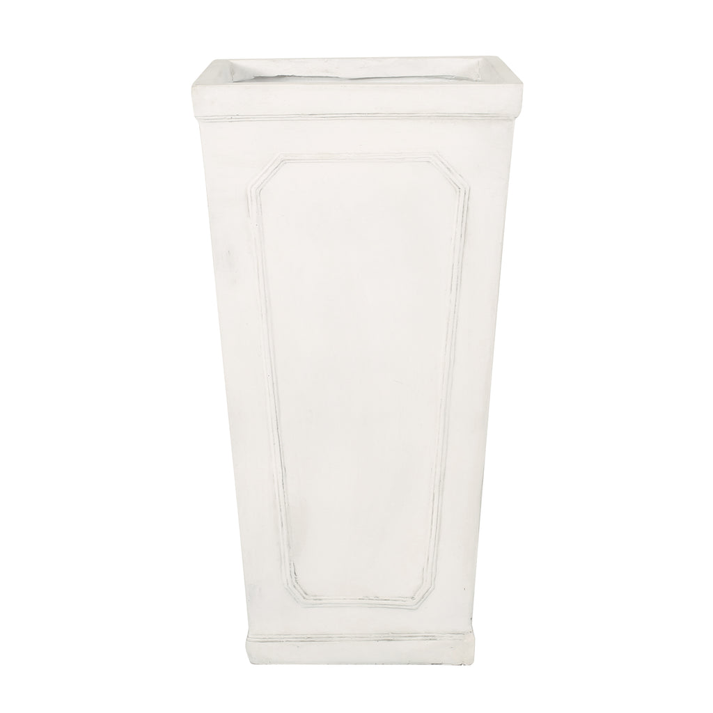 16'' x 30.5'' Outdoor MGO Planter with Antique White Finish