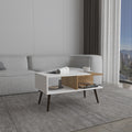 Aranjuez 29' Wide Coffee Table with Three Shelves, Rectangular, Living Room White - Natural Oak
