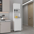 Attica 80' High Double Cabinet Kitchen Pantry , Storage Cabinet, Six spice Cubbies and Four Shelves for Kitchen, Garage White