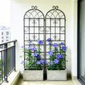 Metal Garden Trellis 2 Pack Rustproof Support for Climbing Plants Black Iron 71 x 19.7 Inches