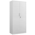 70-Inch Two-Door File Cabinet with Lock, 4 Adjustable Shelves, Heavy-Duty Steel, White Finish for Office Storage