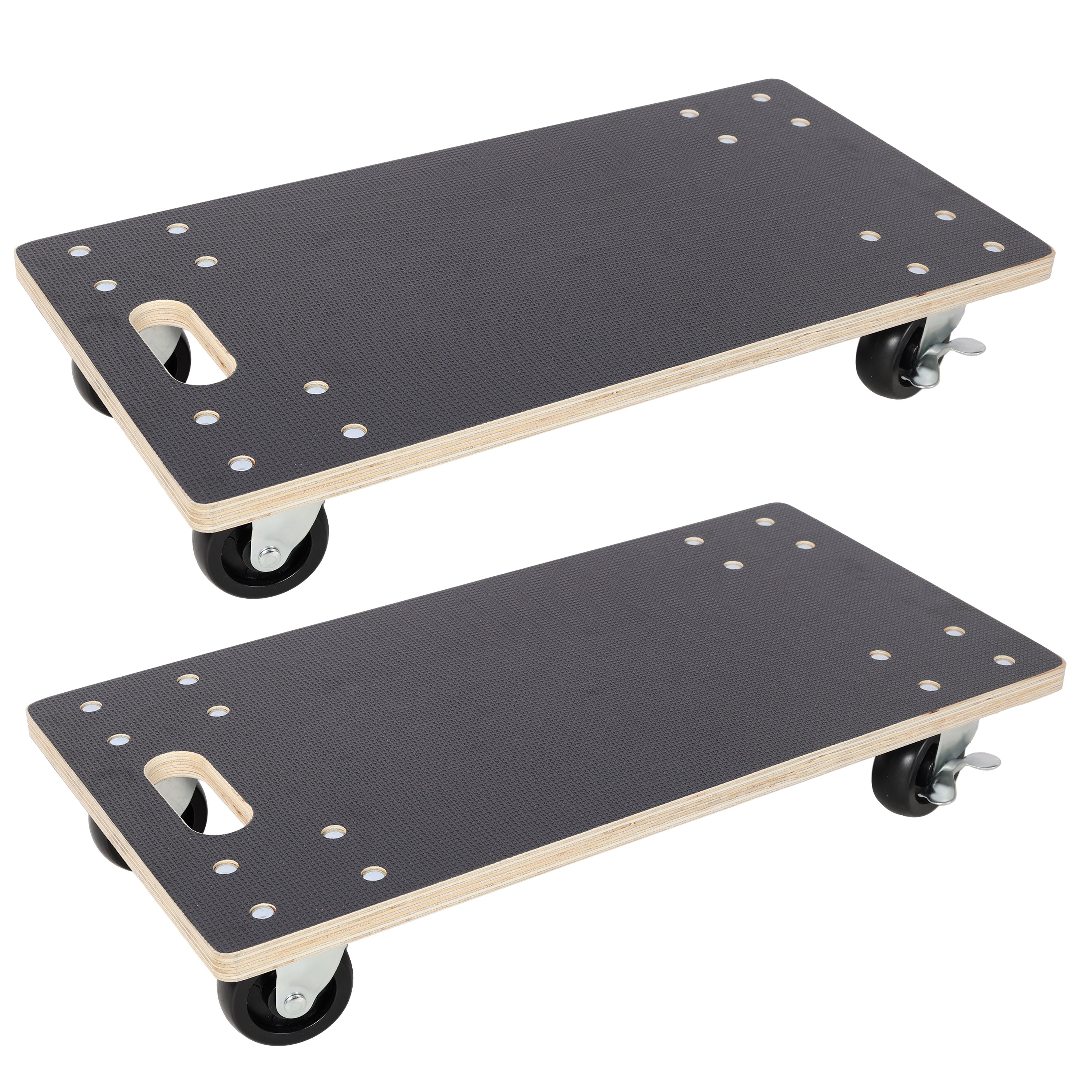 Furniture Moving Wooden Dolly with 4 PP Wheels (2 with Brakes), 22-1/2x11-3/8 Inch, Heavy Duty Rolling Mover Supports Up to 1320 Lbs for Piano, Couch, Fridge, Washing Machine & Large Planters, 2 Pack