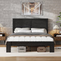 Bed Frame King Size, Wood Platform Bed Frame , Noise Free,No Box Spring Needed and Easy Assembly Tool,Large Under Bed Storage,Dark Black