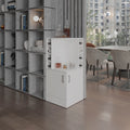 Jakes 42' Tall Corner Bar Cabinet with Eight Wine Bottle Cubbies and Double Door cabinet, Living Room, Liquor Cabinet, Storage Cabinet White