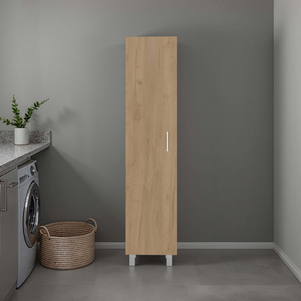 Natural Oak Storage Cabinet with Fixed Shelf