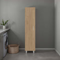 Natural Oak Storage Cabinet with Fixed Shelf