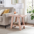 Athens Contemporary Wood Shelf Side Table in Pink