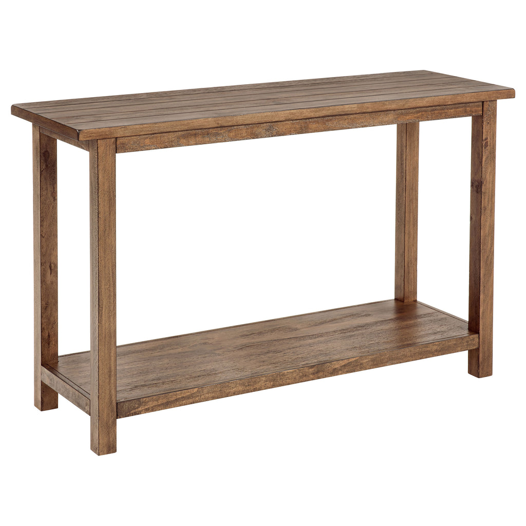 Castleton Distressed Brown Wood Entryway Sofa Console Table with Modern Minimalist Design, Warm Wood Finish, 47.25-Inch Width