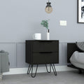 Augusta 2 Nightstand , End Table, Side Table Four Legs, Two Drawers -Black