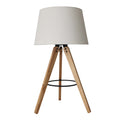 European Modern Bedside Table Lamp, Decorative LED Desk Lamp, Birch Three-Legged Wooden Table Lamp - Natural Black