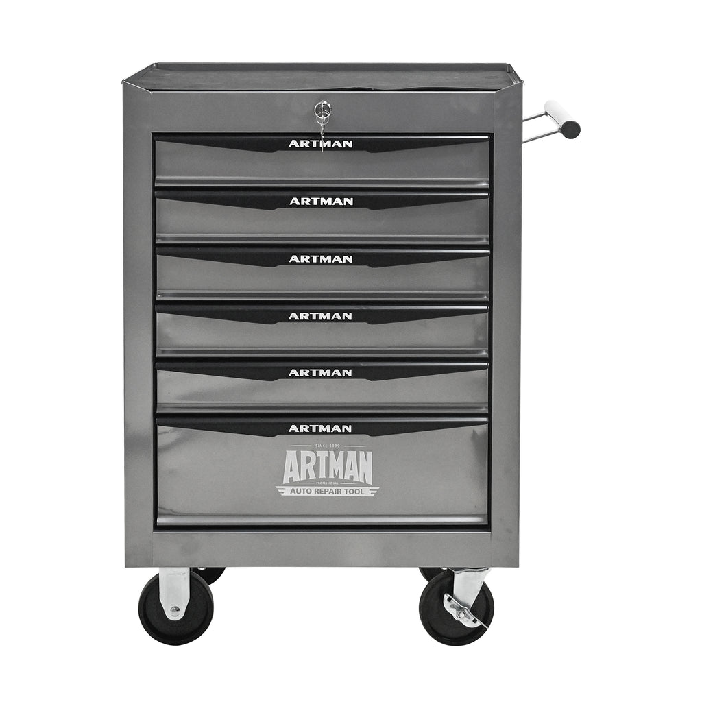 Rolling Metal Tool Chest with 6 Drawers, 20' 6-Drawer Tool Chest Cabinet with Ball Bearing Drawer Slides, Steel Tool Storage Box Organizer -SILVER