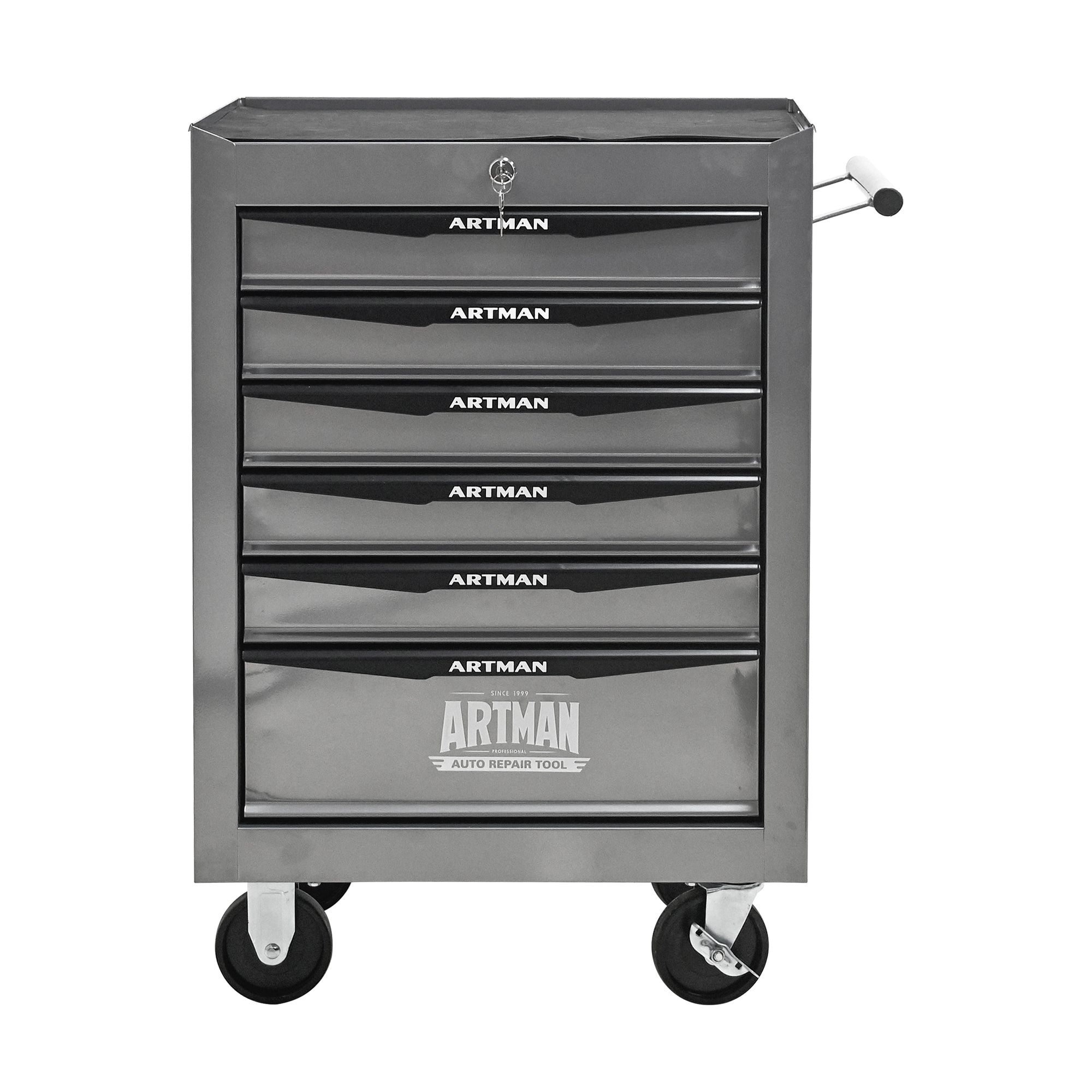 Rolling Metal Tool Chest with 6 Drawers, 20' 6-Drawer Tool Chest Cabinet with Ball Bearing Drawer Slides, Steel Tool Storage Box Organizer -SILVER