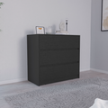 Austin Three Drawer Dresser, Pull Out Mechanism-Black