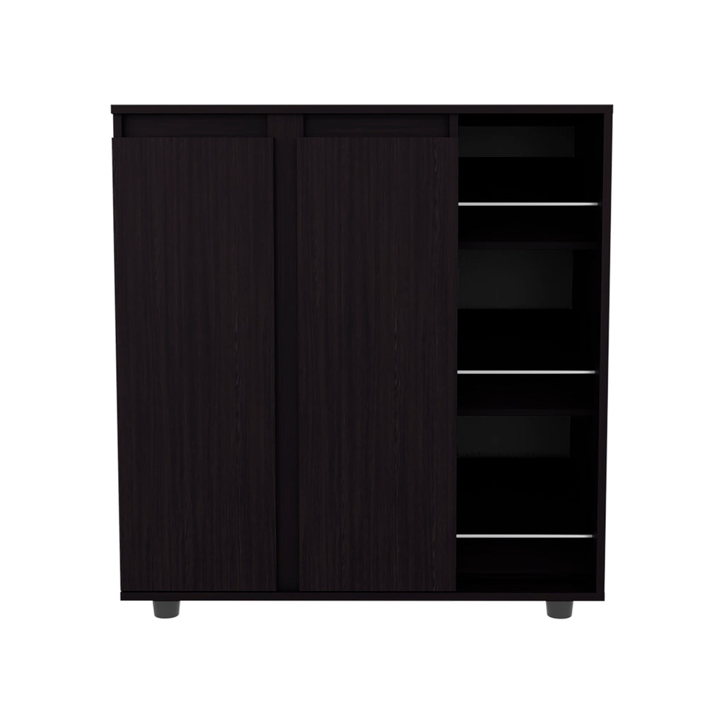 Houck Shoe Rack with 3 Side Tiers, Compact Storage for Shoes, Boots, and Accessories Organizer