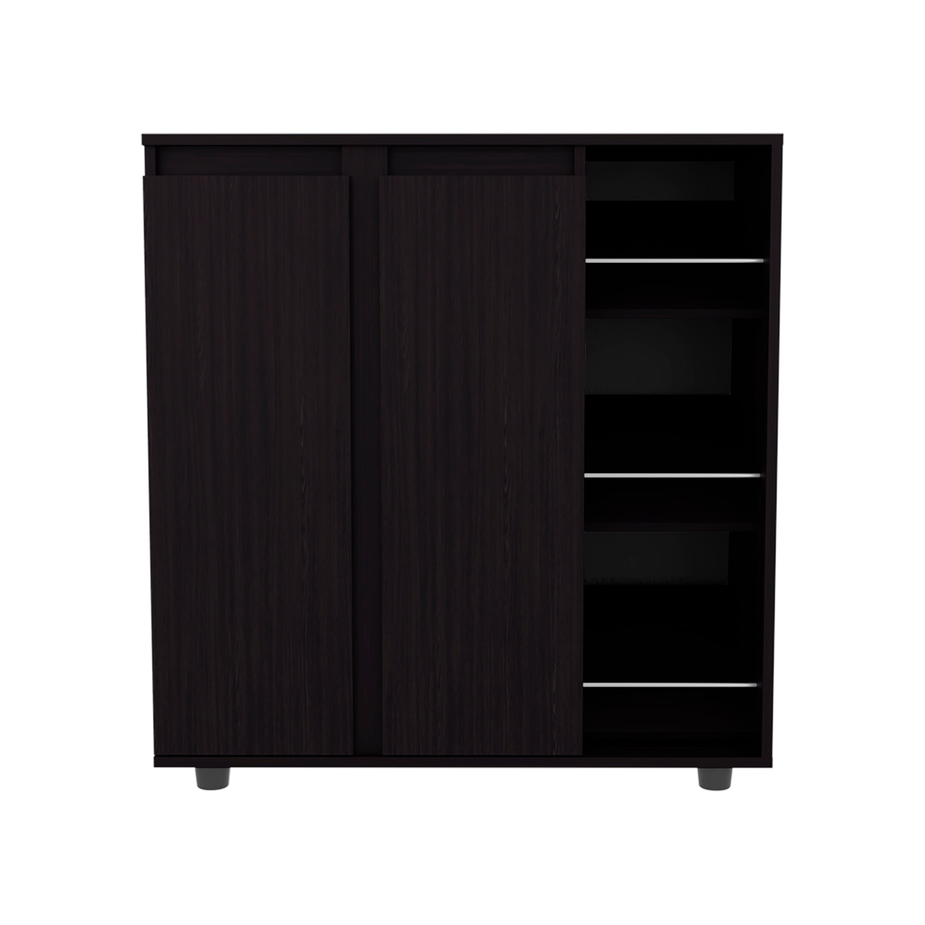 Houck Shoe Rack with 3 Side Tiers, Compact Storage for Shoes, Boots, and Accessories Organizer