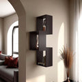 Wenge Wall-Mounted Geometric Shelf Unit