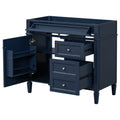 Modern Blue Bathroom Vanity with 2 Drawers and Tip-out Drawer, Solid Wood Frame, 36'' Storage Cabinet (No Sink Included)