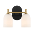 Vortex Traditional Style Two Lights Vanity Over Bathroom Mirror Wall Sconce with White Frosted Glass 12.25'W × 10.125'H × 5.5'E