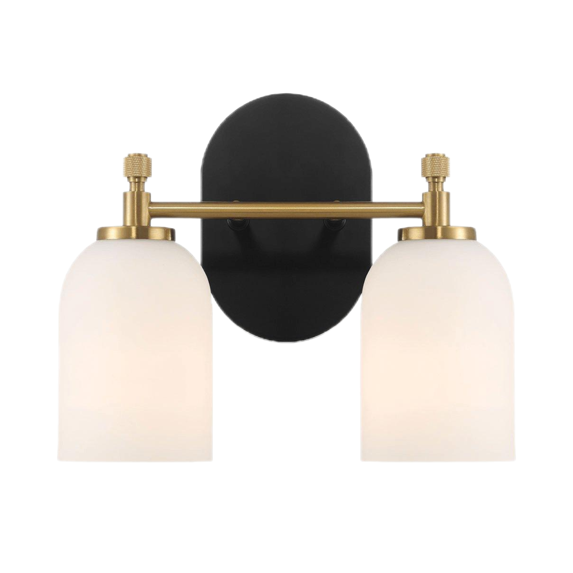 Vortex Traditional Style Two Lights Vanity Over Bathroom Mirror Wall Sconce with White Frosted Glass 12.25'W × 10.125'H × 5.5'E