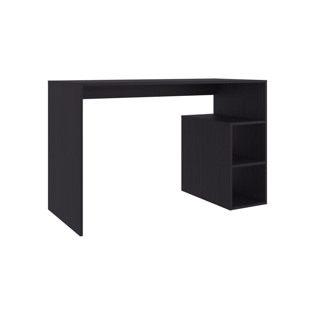 Solid Wide Writing Desk with 3 side Open Storage Shelves, Top Workspace, Freestanding Computer Desk for Home Office, Bedroom or Living Room