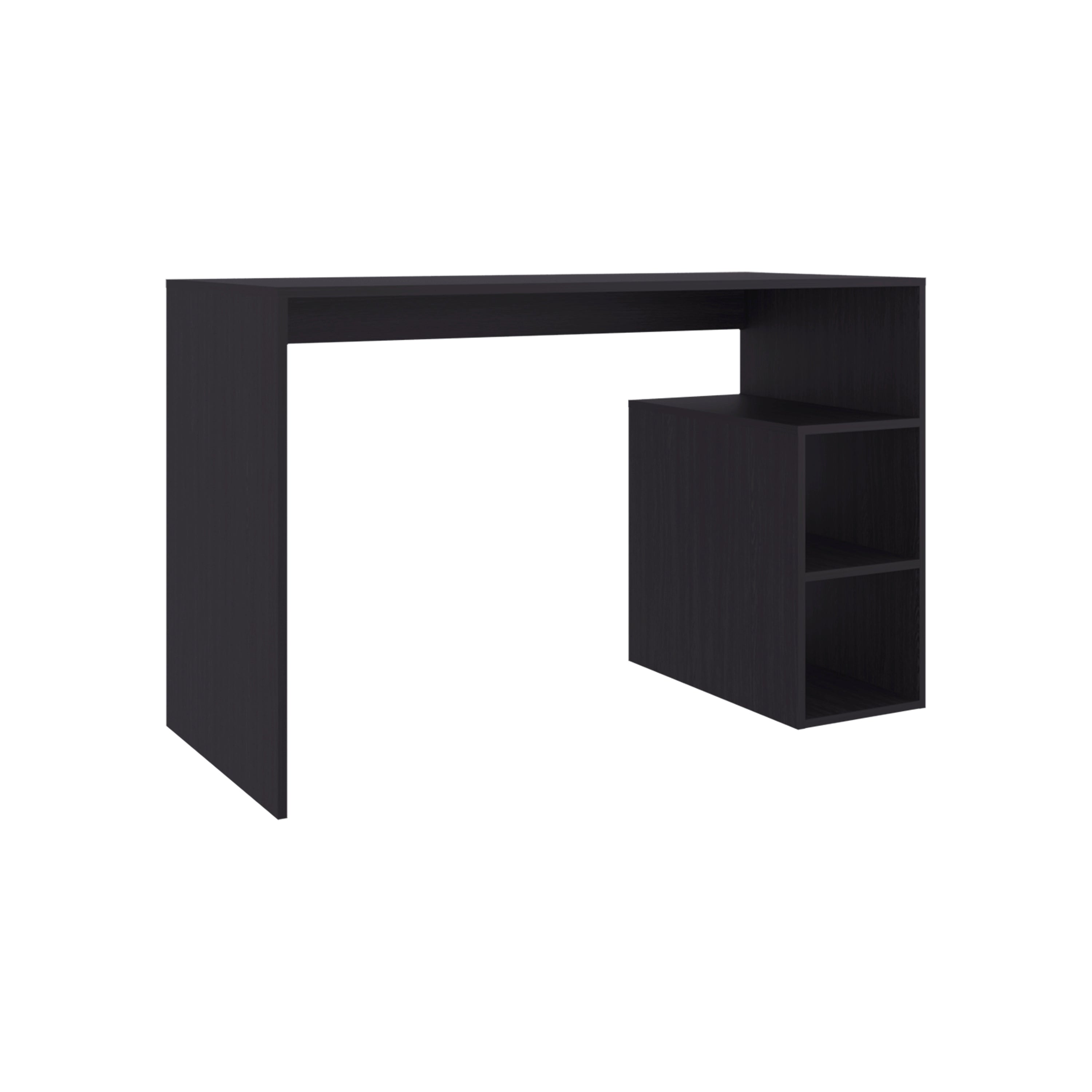 Solid Wide Writing Desk with 3 side Open Storage Shelves, Top Workspace, Freestanding Computer Desk for Home Office, Bedroom or Living Room