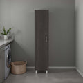 Stained Walnut Storage Cabinet with Fixed Shelf