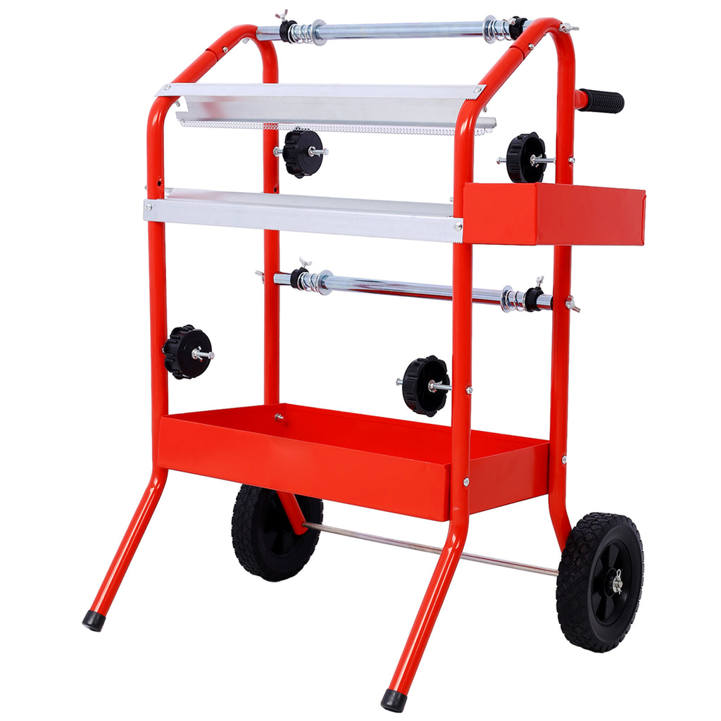 Mobile 18' Multi-Roll Masking Paper Machine with Storage Trays,RED