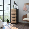 5-Drawer Rectangle Dresser Wenge and Light Oak