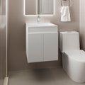 Bathroom Vanity Meka 45 with Two Drawers and Open Shelf, Wall-Mounted Storage, White