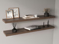 Ecco 47' Wide Floating Shelves Set Of 2, Shelves For Wall Decor For Bedroom, Bathroom Storage Shelves, Book Shelves For Living Room, Dark Brown