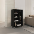 Bellagio 40' Tall Four-Tier Shelf Narrow Bookcase Black