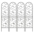4 Pack Metal Garden Trellis 86.7' x 19.7' Rustproof Trellis for Climbing Plants Outdoor Flower Support Bird Deco Black Iron
