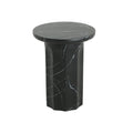 Outdoor Lightweight Concrete Black Marble Effect Side Table for Living Room and Patio