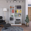 Kenyon 2 Piece Home Bookcase set, 42' Wide with 10 Shelves, Living Room Set White