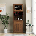 Kitchen pantry cabinet with multi-functional pull-out multi-tier storage shelf,Farmhouse Storage Cabinet with glass Doors,Pantry Organizers for Kitchen, bar cabinet,Dining Room