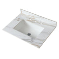 31 Inch Marble Vanity Top with Undermount Sink and 4-Inch Backsplash